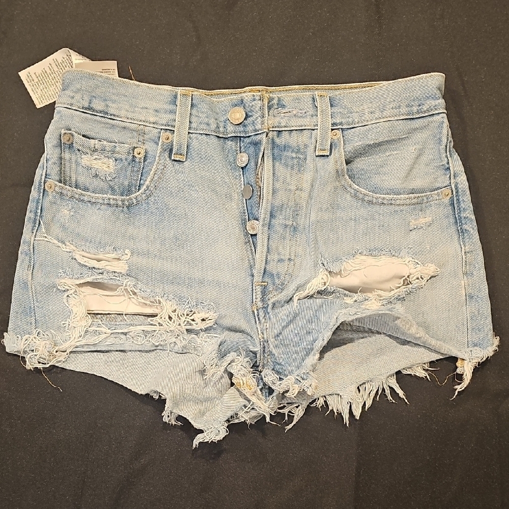 Levi’s Premium Distressed Cutoff Denim Shorts